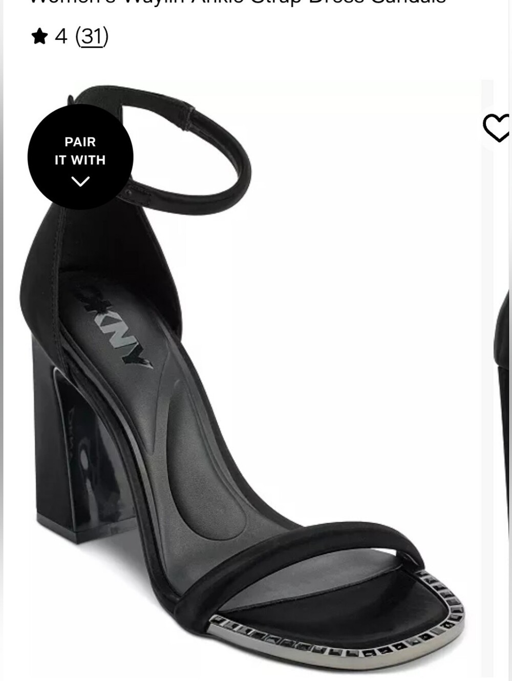 DKNY Ladies Waylin  Ankle-Strap Block Heel Sandals